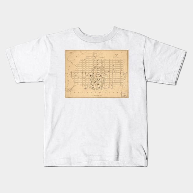 Vintage Map of Alexandria Virginia (1862) Kids T-Shirt by Bravuramedia